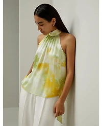 Lilysilk Women's Print Silk Charmeuse Halter Neck Top