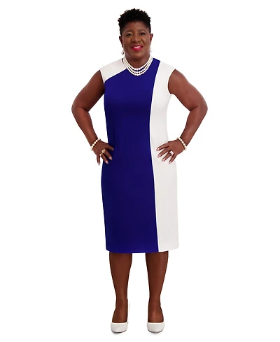Kasper Women's Colorblocked Cap-Sleeve Dress, Regular & Plus Sizes