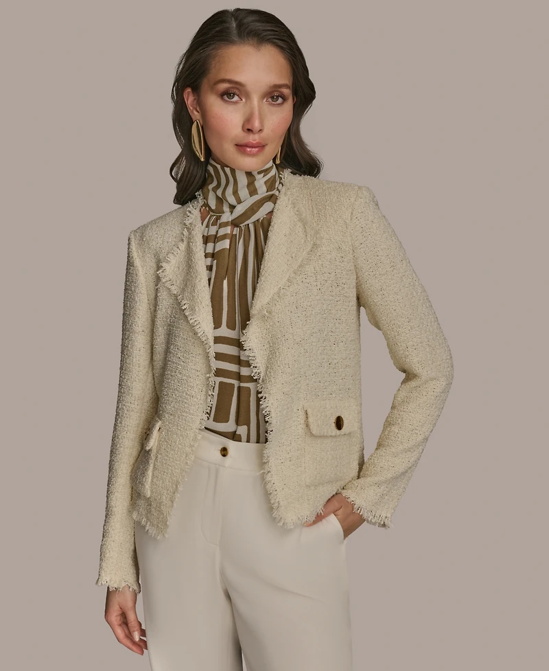 Donna Karan New York Women's Tweed Open-Front Jacket