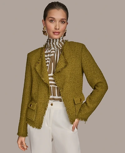 Donna Karan New York Women's Tweed Open-Front Jacket