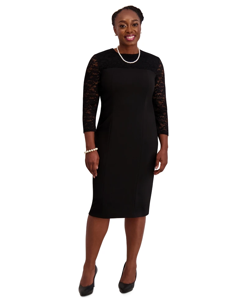 Kasper Women's Lace-Sleeve Sheath Dress, Regular & Plus Sizes