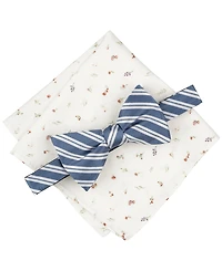 Bar Iii Men's Varsity Stripe Bow Tie & Floral Pocket Square Set, Exclusively at Macy's
