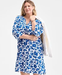 Style & Co Plus Floral Spark Shift Dress, Exclusively at Macy's