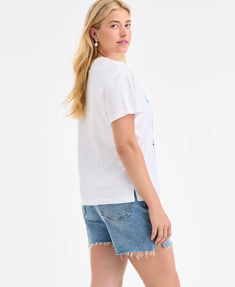 On 34th Women's Cannes Print T-Shirt, Exclusively at Macy's
