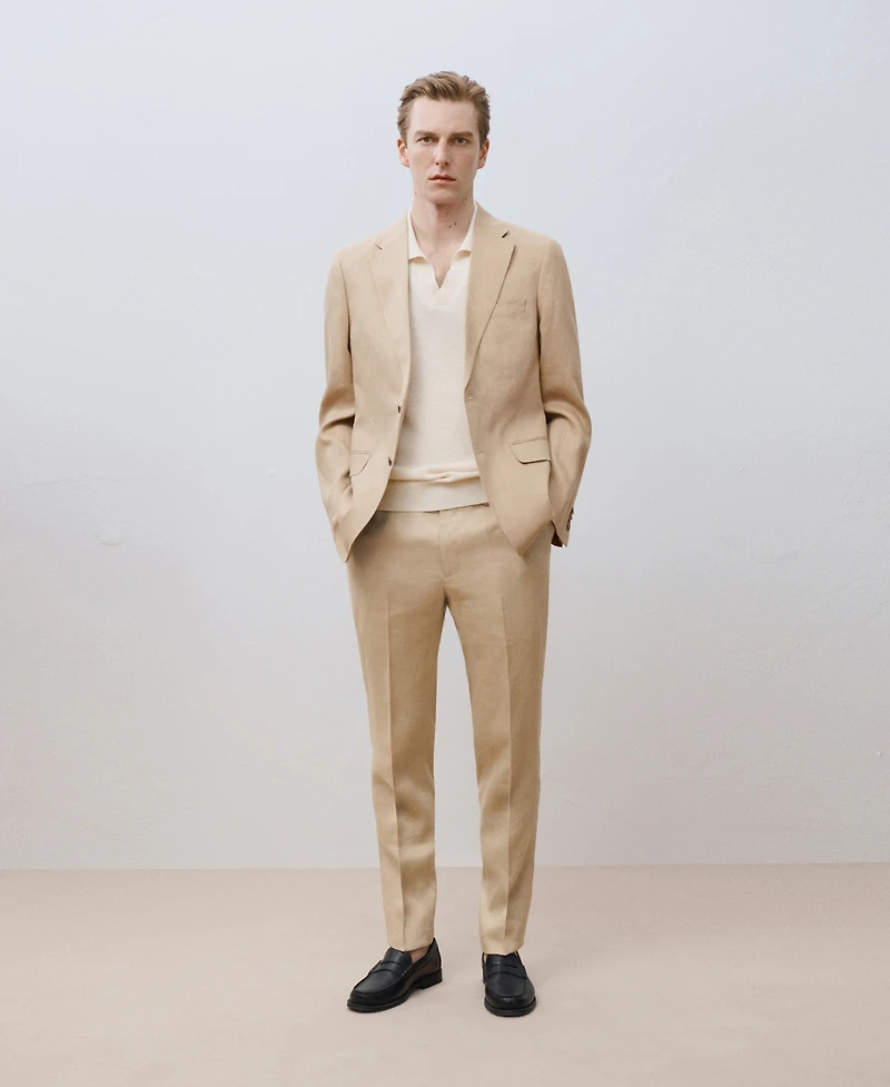 Mango Men's Linen Slim-Fit Suit Pants