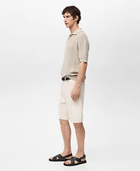 Mango Men's Oversized Cotton Bermuda Shorts