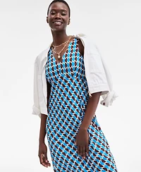 On 34th Women's Double V-Neck Sleeveless Midi Dress, Exclusively at Macy's