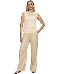 Sanctuary Women's Coastal Sequined-Stripe Wide-Leg Pants