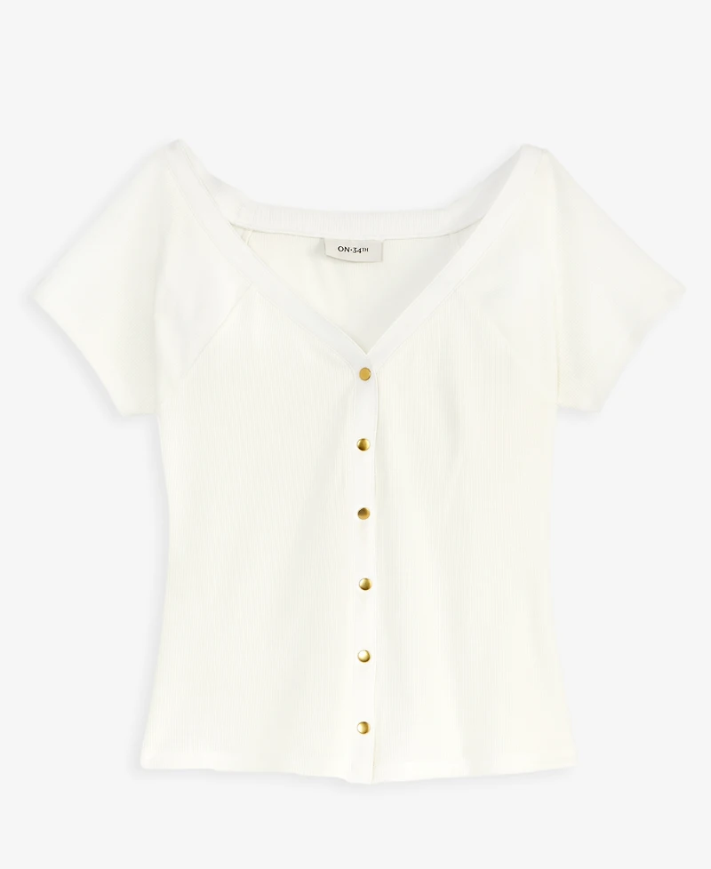 On 34th Women's Snap-Front T-Shirt, Exclusively at Macy's