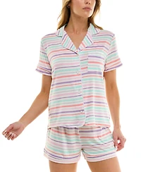 Roudelain Women's Yummy Notched-Collar Pajama Set