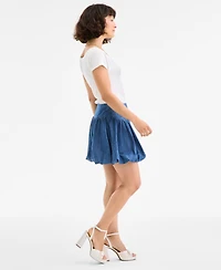 On 34th Women's Denim Bubble-Hem Mini Skirt, Exclusively at Macy's