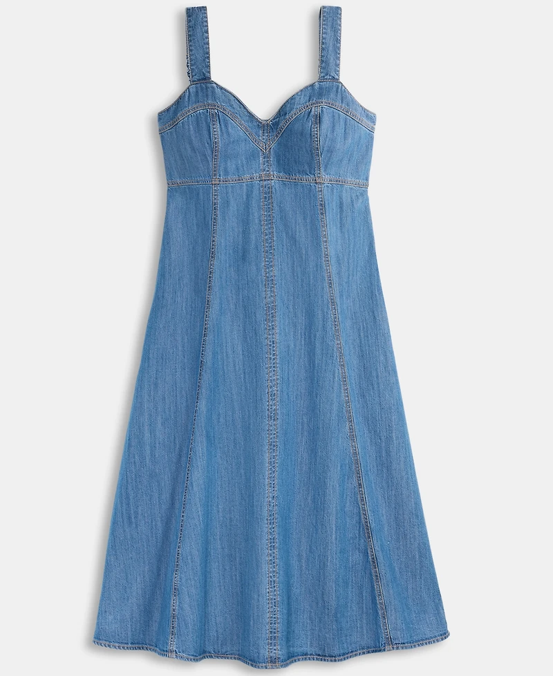 On 34th Women's Denim Sweetheart-Neck Midi Dress, Exclusively at Macy's