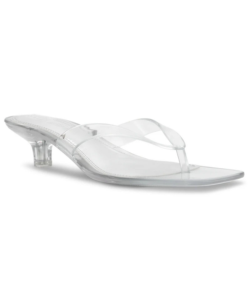 Steve Madden Women's Tracie-j Kitten-Heel Jelly Thong Sandals