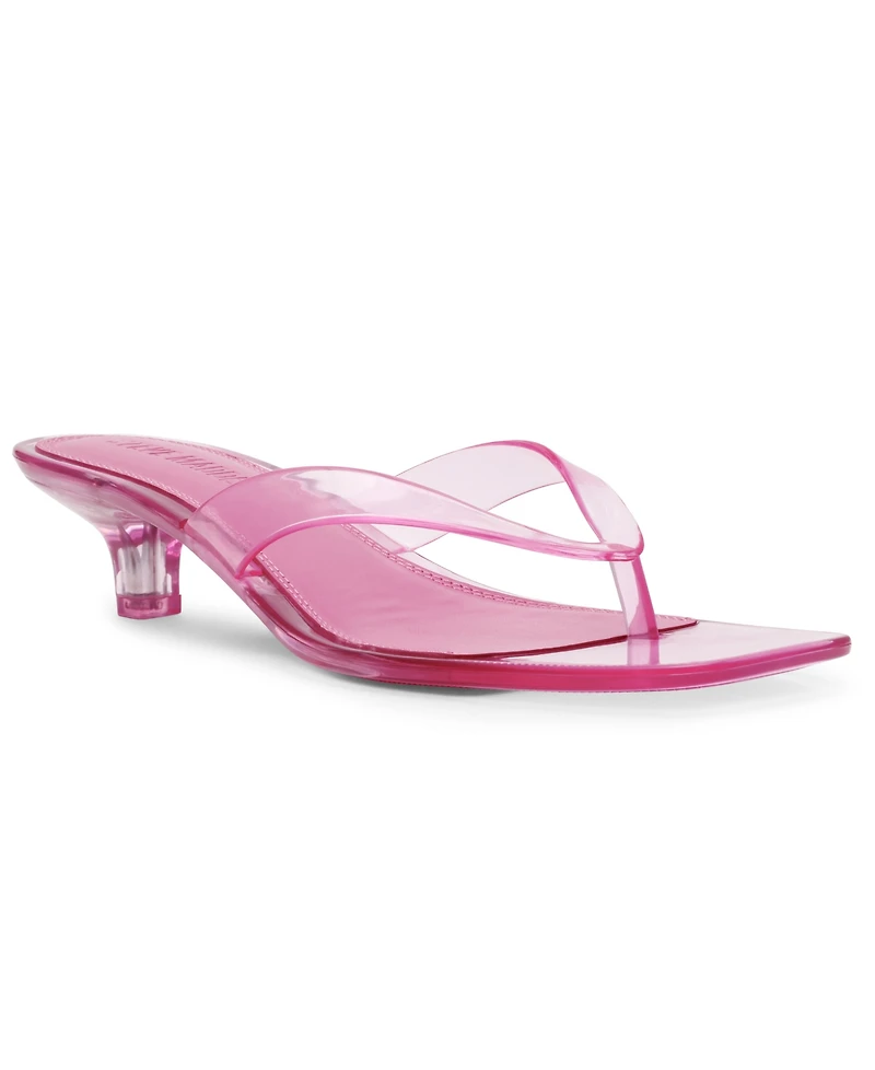 Steve Madden Women's Tracie-j Kitten-Heel Jelly Thong Sandals