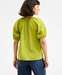 On 34th Women's Elbow Sleeve Braided-Trim Top, Exclusively at Macy's