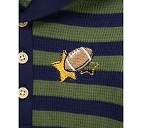 Little Me Baby Boys Cotton Hooded Football Bodysuit & Pants Set