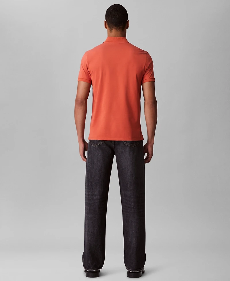 Calvin Klein Men's Regular-Fit Smooth Cotton Monogram Logo Polo Shirt