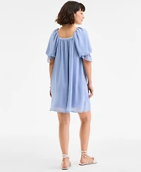 On 34th Women's Square-Neck Chiffon Mini Dress, Exclusively at Macy's