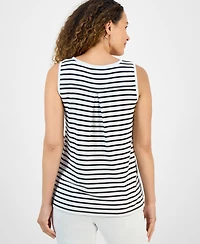 Style & Co Petite Striped Easy Fit Tank Top, Exclusively at Macy's