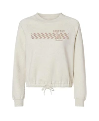 Soft as a Grape Women's Natural Los Angeles Dodgers Tonal Checkered Sweatshirt