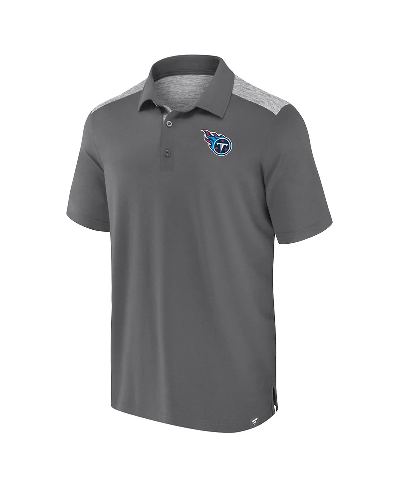 Fanatics Men's Gray Tennessee Titans Long Shot Polo Shirt