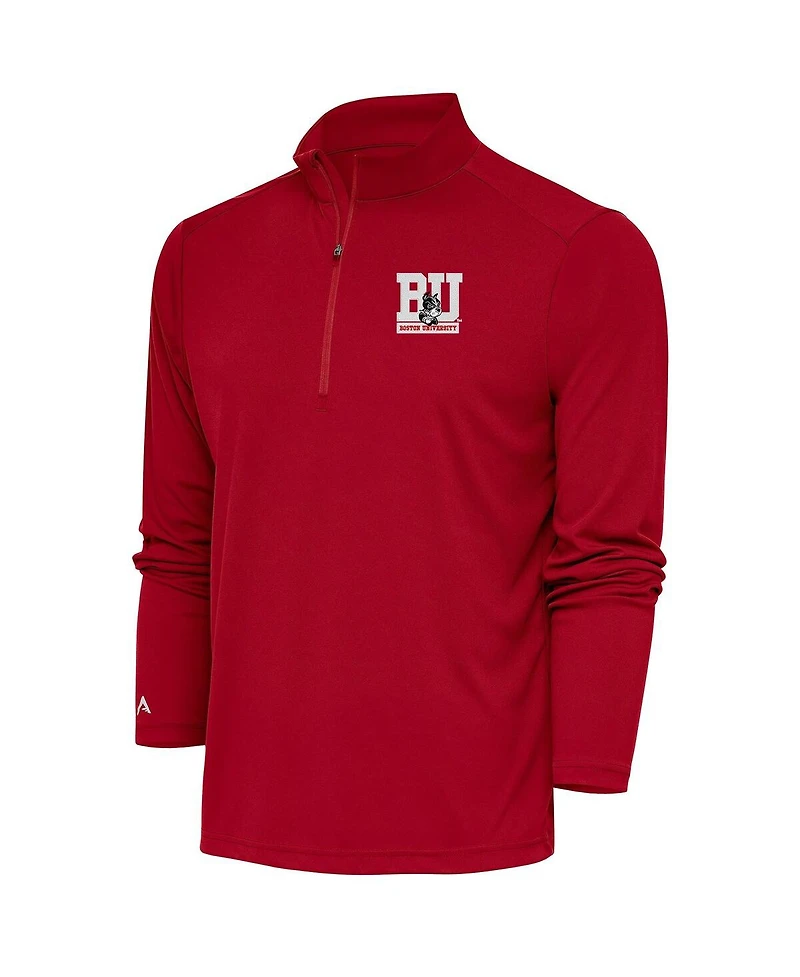 Antigua Men's Scarlet Boston University Tribute Quarter-Zip Sweatshirt
