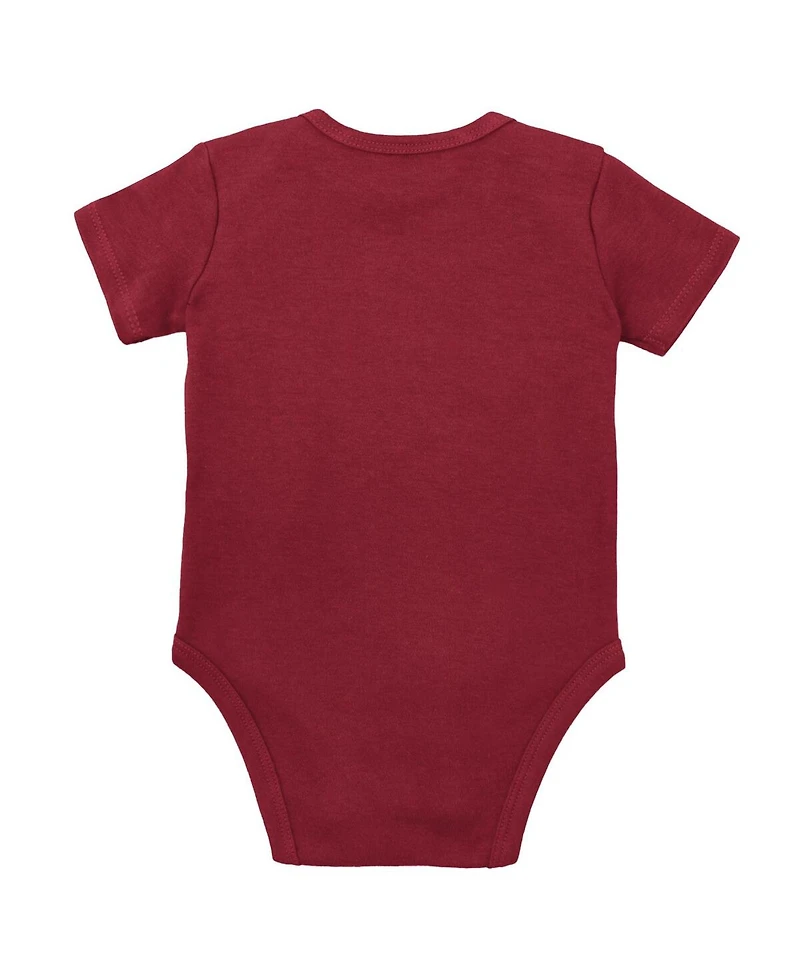 Mitchell & Ness Baby Boys and Girls 3-Pack Crimson/Heather Gray Alabama Crimson Tide Bodysuit, Bib Bootie Set