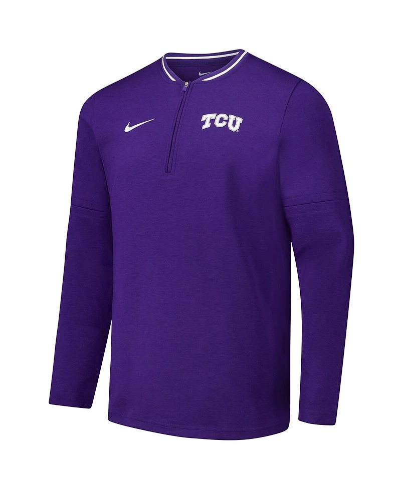 Nike Men's Purple Tcu Horned Frogs Coaches Quarter-Zip Jacket