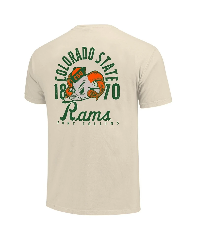 Image One Men's Cream Colorado State Rams Comfort Colors Mascot Overlay T-Shirt