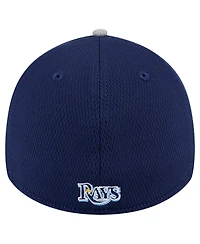 New Era Men's Gray/Navy Tampa Bay Rays Visor Trim 39THIRTY Flex Hat