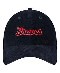 New Era Women's Navy Atlanta Braves Corduroy 9TWENTY Adjustable Hat