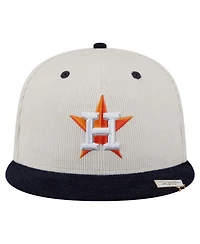 New Era Men's Cream/Navy Houston Astros Two-Tone Corduroy 59FIFTY Fitted Hat