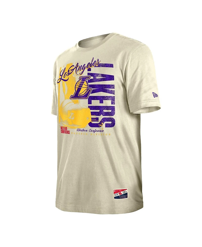 New Era Men's Los Angeles Lakers Distressed Throwback Vintage Color Pack T-Shirt