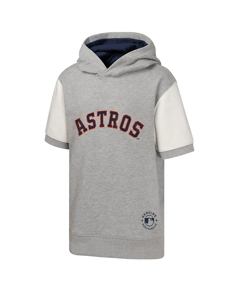 Outerstuff Big Boys and Girls Heather Gray Houston Astros Line Up Short Sleeve Pullover Hoodie