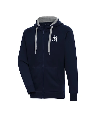 Antigua Men's Navy New York Yankees Big Tall Victory Full-Zip Hoodie Jacket