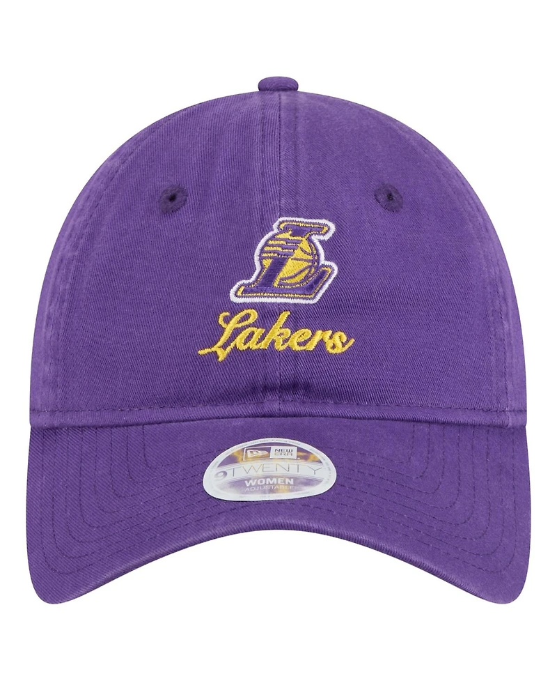 New Era Women's Purple Los Angeles Lakers Gameday Preppy 9TWENTY Adjustable Hat