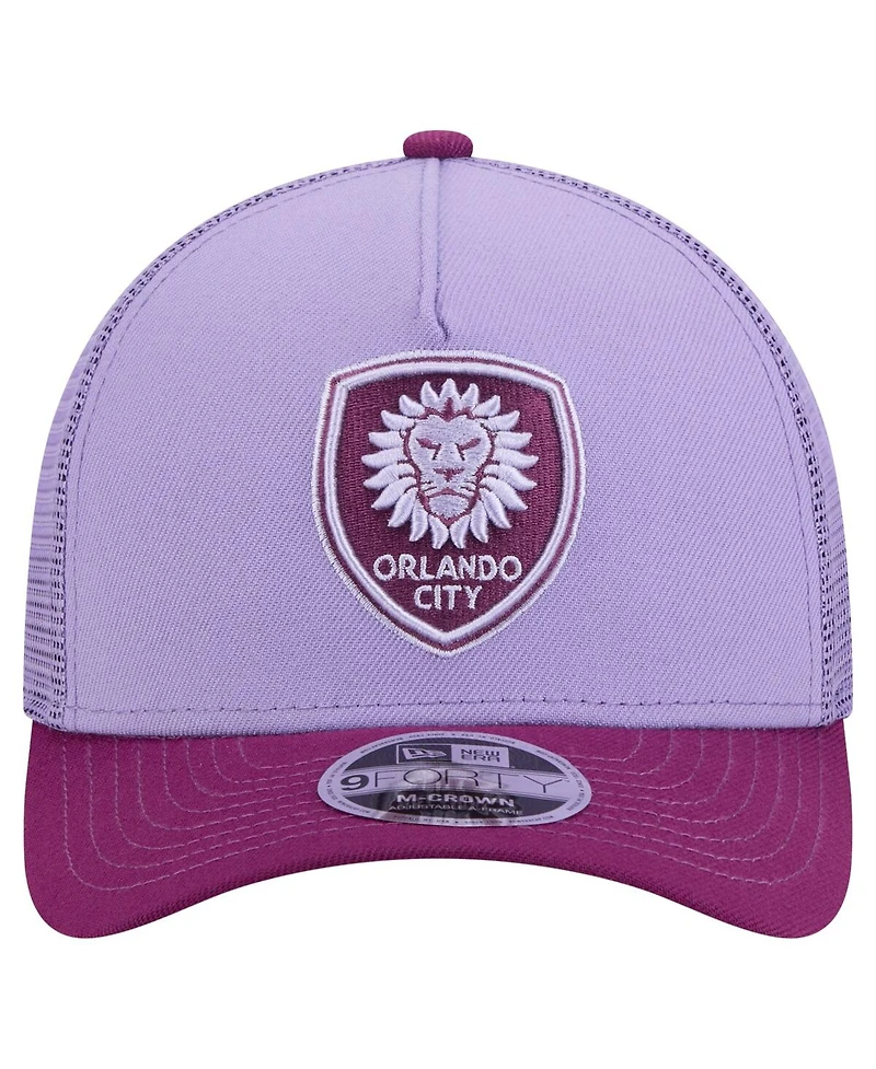 New Era Men's Purple Orlando City Sc Color Pack 9FORTY A-Frame Adjustable Trucker Hat