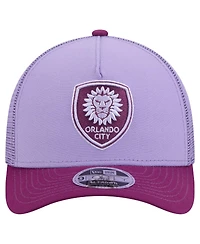 New Era Men's Purple Orlando City Sc Color Pack 9FORTY A-Frame Adjustable Trucker Hat