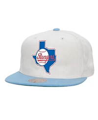 Mitchell & Ness Men's White Texas Rangers Cooperstown Collection Basic Flip Snapback Hat