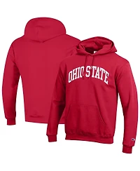 Champion Men's Scarlet Ohio State Buckeyes Basic Arch Fleece Pullover Hoodie