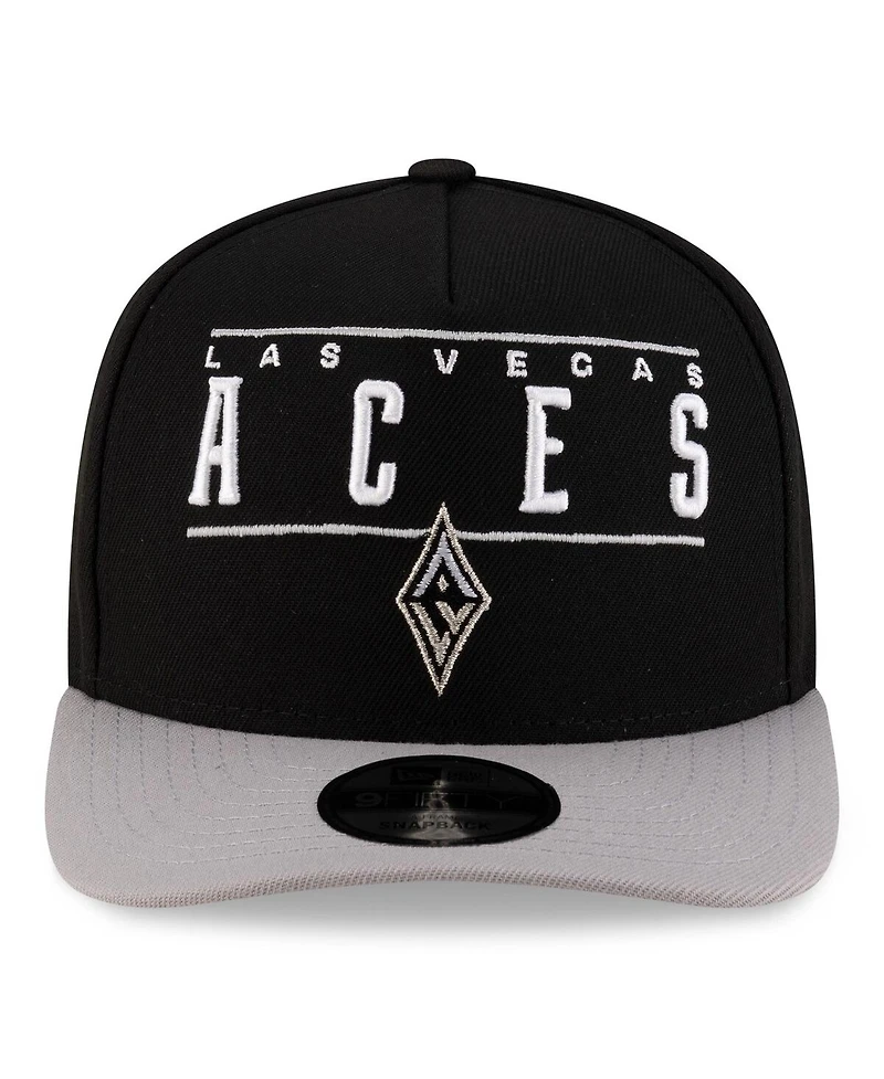New Era Men's and Women's Black/Silver Las Vegas Aces 2025 Wnba Draft A-Frame 9FIFTY Snapback Hat