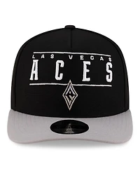 New Era Men's and Women's Black/Silver Las Vegas Aces 2025 Wnba Draft A-Frame 9FIFTY Snapback Hat