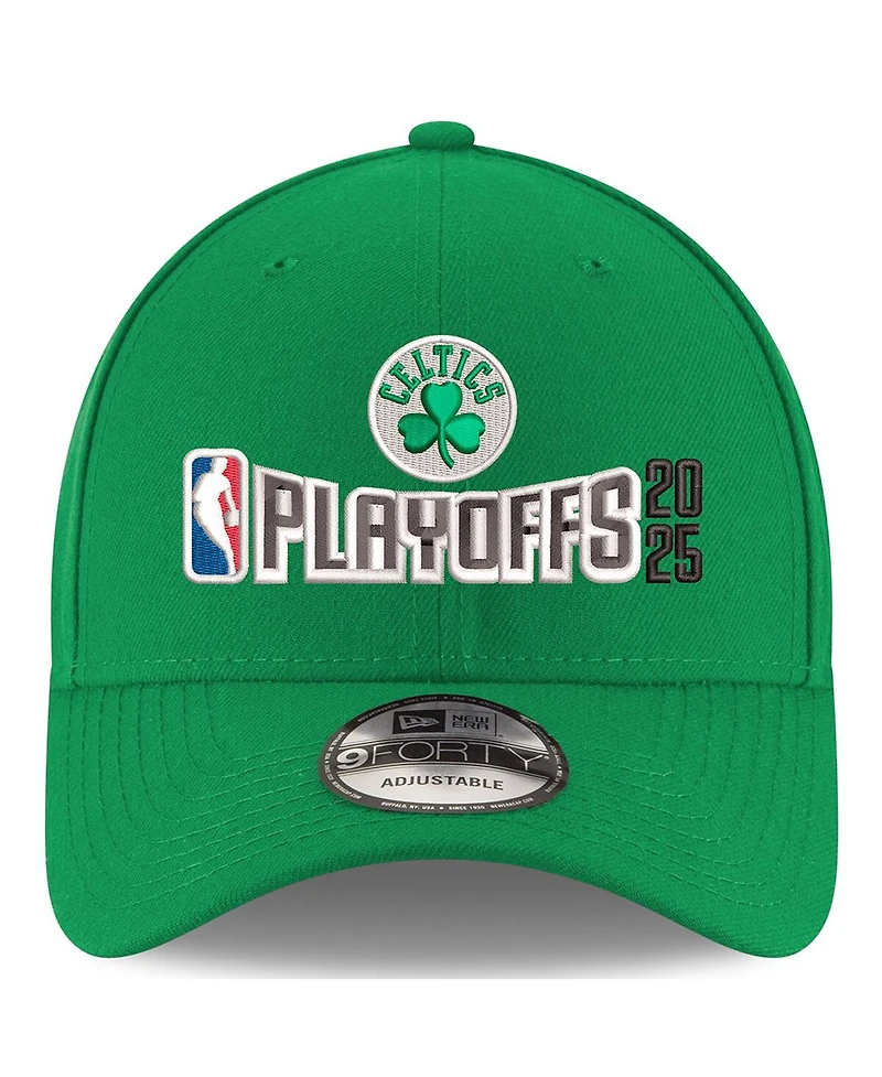 New Era Men's Kelly Green Boston Celtics 2025 Nba Playoffs 9FORTY Adjustable Hat