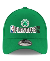 New Era Men's Kelly Green Boston Celtics 2025 Nba Playoffs 9FORTY Adjustable Hat