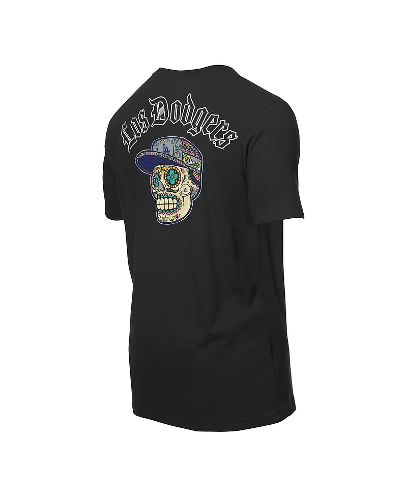 New Era Men's Black Los Angeles Dodgers Sugar Skulls T-Shirt