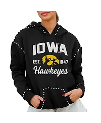 Gameday Couture Women's Black Iowa Hawkeyes Studded Pullover Hoodie