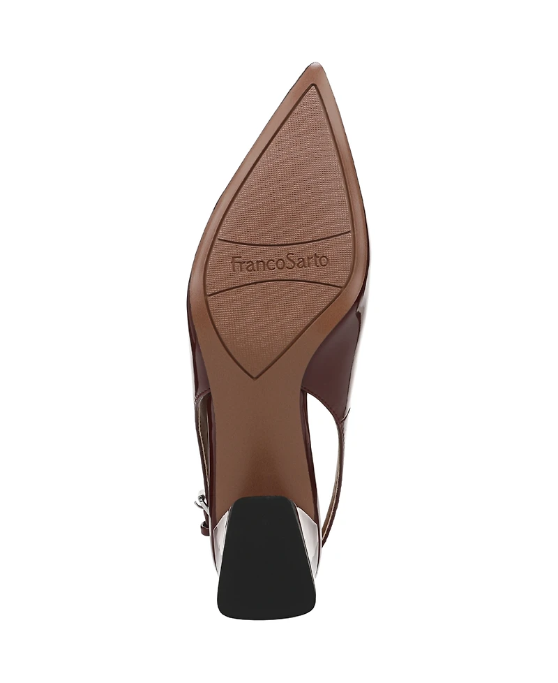 Franco Sarto Women's Racer Pointed Toe Block Heel Slingback Pumps