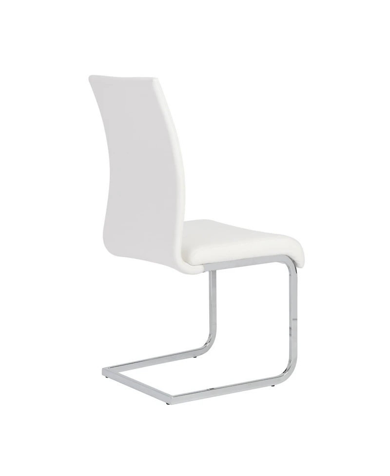 Set of 4 Faux Leather Long Back Cantilever Chairs for Dining Room or Office