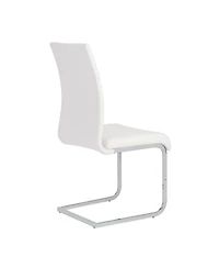 Set of 4 Faux Leather Long Back Cantilever Chairs for Dining Room or Office