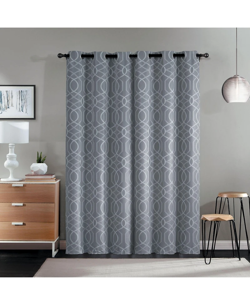 Kate Aurora Modern Living 2 Pack Aries Geometric Light Reducing Grommet Curtains